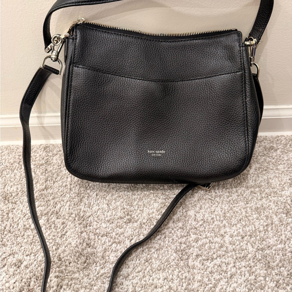 Kate Spade Black Pebbled Crossbody Bag